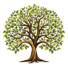 Detailed Isolated Tree with Leaves Design for Graphic Design Projects