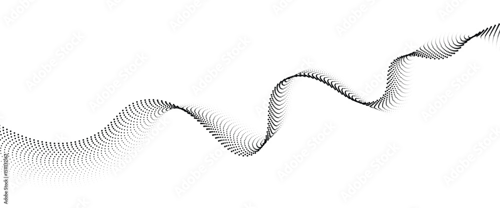 Aufkleber Flowing Dot Wave halftone gradient pattern on transparent background	
