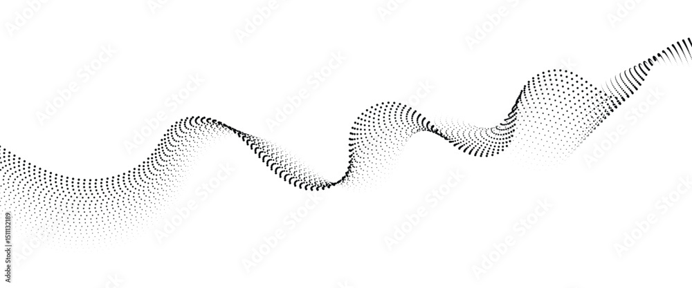 Aufkleber Flowing Dot Wave halftone gradient pattern on transparent background	
