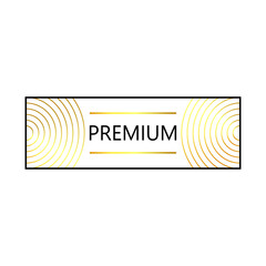 Premium badge, rectangle badge, vector illustration.
