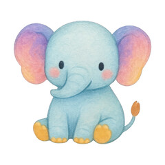 PNG Adorable watercolor baby elephant
