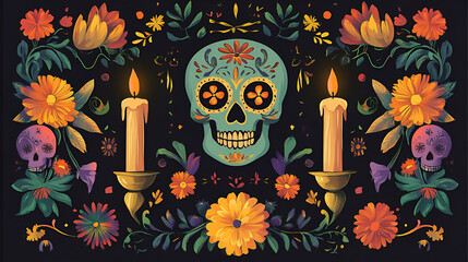 Floral Skull Composition: A Unique Artistic Display