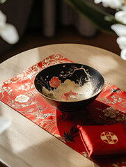 Elegant Bowl Centerpiece on a Rustic Table