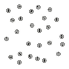 Dot grid pattern. Spherical silver element. Vector metal texture. White background layout.
