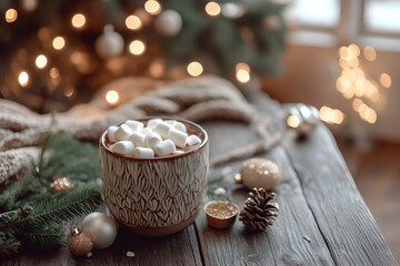 Delightful Cup of Marshmallow Treats on a Table