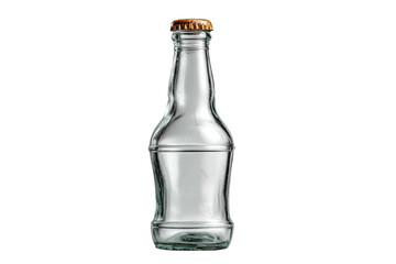 PNG Transparent glass bottle with metal cap on black background