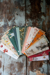 Colorful Papers on Wooden Surface for Creative Projects