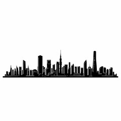 Obraz premium City skyline silhouette. Urban landscape