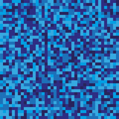 Pixel blue surface. Digital square pattern. Vector cool color grid. Seamless tech background.