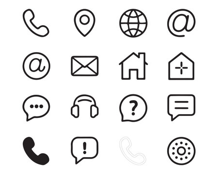 Contact us icons phone email location and more