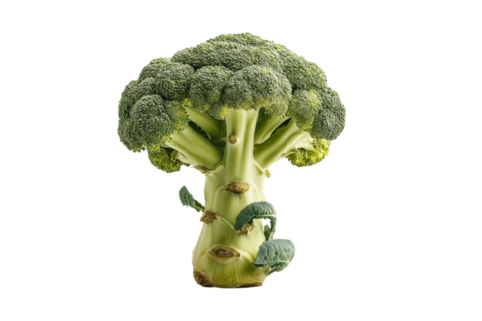 PNG Fresh green broccoli floret on black background highlighting natural texture