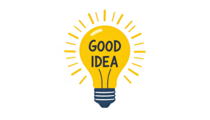 Bright Light Bulb with Good Idea Message for Creative Inspiration
