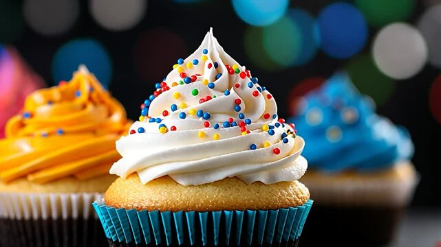 Delicious Cupcakes with Colorful Sprinkles