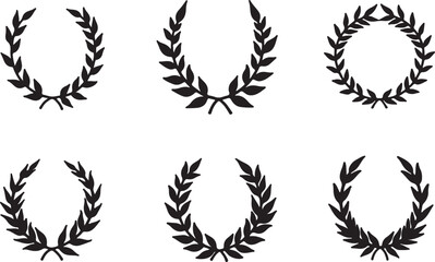 Obraz premium Elegant Laurel Wreath Collection Vector Illustrations of Classic Design Elements