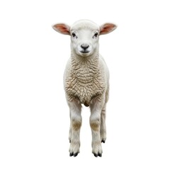 子羊、白背景、正面ポーズ
