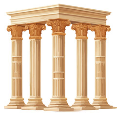 Obraz premium Ancient Greek Building Columns Vector Illustration for Architectural Design Projects