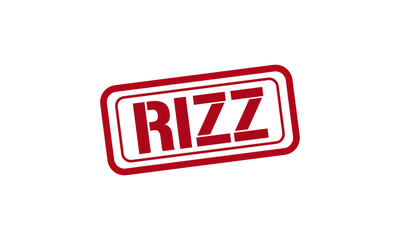 RIZZ red stamp text vector, rubber stamp
