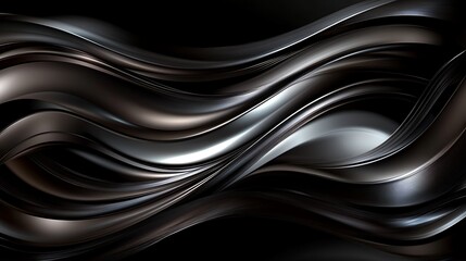 Obraz premium Abstract flowing metal waves