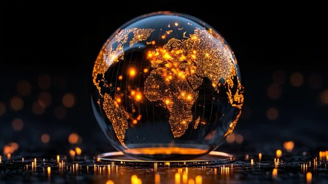 Illuminated Globe: A Digital Representation of Global Connectivity