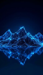 Obraz premium Illuminated Mountain Peaks with Reflection in Water