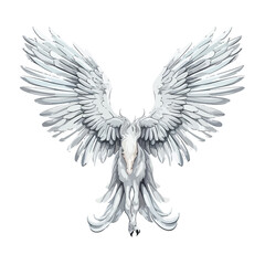 Obraz premium Spread Out Pegasus Bird or Angel Wing Stock Vector for Creative Design Projects