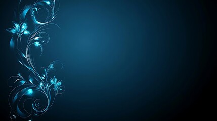 Decorative floral border on dark blue background