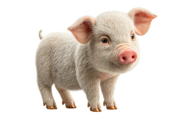 Fototapeta premium PNG Cute piglet standing adorably with curious expression