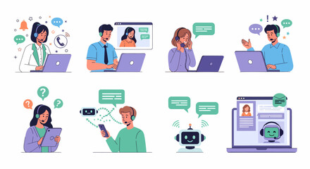 Diverse Remote Support Team Offering Telecommunication Solutions