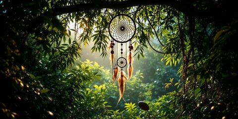Dream Catcher Entwined with Nature's Embrace