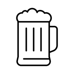 ビールジョッキのシンプルな線画アイコン