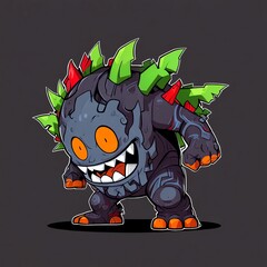 Grinning Stone Monster: A Digital Illustration