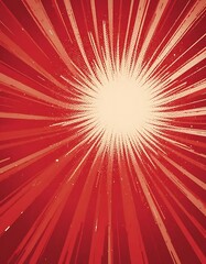 Crimson Burst of Radial Lines with Halftone Pattern and Glow Effect