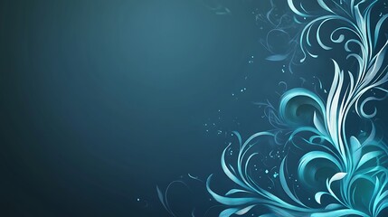 Teal floral design background (4)
