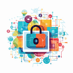 Obraz premium Professional Internet Security System Icon Design for Websites and Applications