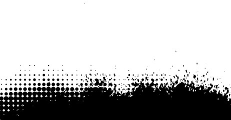 Monochrome Grunge Vector with Halftone and Splatter Effect for Striking Black and White Designs and Textures ideal for digital compositions and retro inspired prints