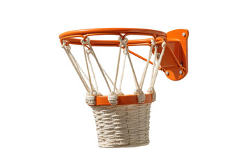 PNG Orange basketball hoop and net isolated on white background