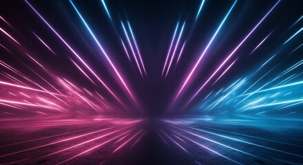 Fototapeta premium Abstract Neon Light Background with Pink and Blue Glowing Tunnel Design