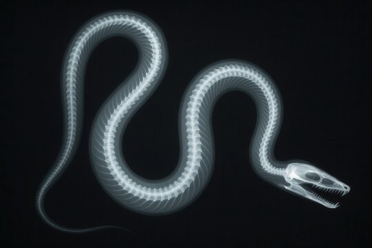 X ray of a Snake Showing its Entire Skeleton