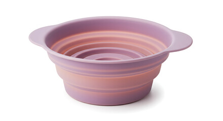 A color-shifting collapsible soup bowl made from smart materials that react to temperature. Features a spiral-folding mechanism and soft gradient design.