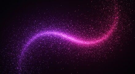 Obraz premium Abstract Sparkle Glitter Purple and Pink Wave Glowing Light Effect Background