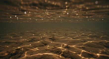 Abstract Underwater Sand Surface Texture Golden Sea Background