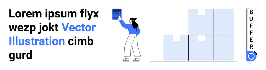 Woman arranging boxes on shelves, emphasizing organization, storage, and productivity. Ideal for business, logistics, teamwork, planning, efficiency productivity simple landing page