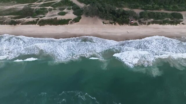 Florianopolis in Santa Catarina during a wonderful sunrise. Mo&ccedil;ambique Beach in aerial view.