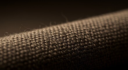 Close Up of Brown Woven Textile Fabric Material and Fiber Detail