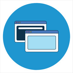 Vector icon of landing pages as a website conversion optimization tool. Perfect for UX design and online advertising concepts.