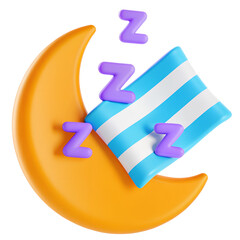 Dreaming sweetly with a moon on transparent background
