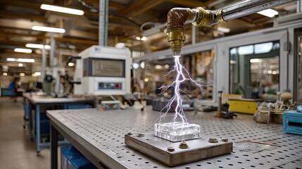 Electrical experiment in laboratory
