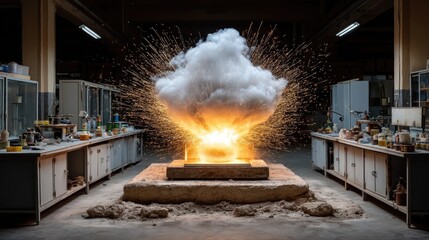 Explosion in laboratory setting