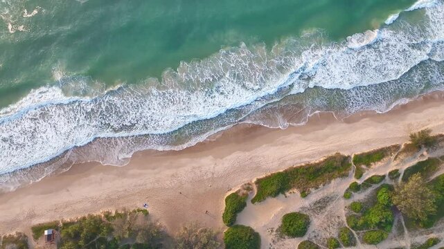 Florianopolis in Santa Catarina during a wonderful sunrise. Mo&ccedil;ambique Beach in aerial view.