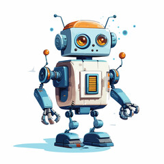 Professional Robot Technology Isolated Vector Illustration for High-Tech Concepts